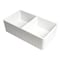 Alfi Brand White Smooth Apron 33" x 18" Double Bowl Fireclay Farm Sink ABF3318D-W - alternate 6